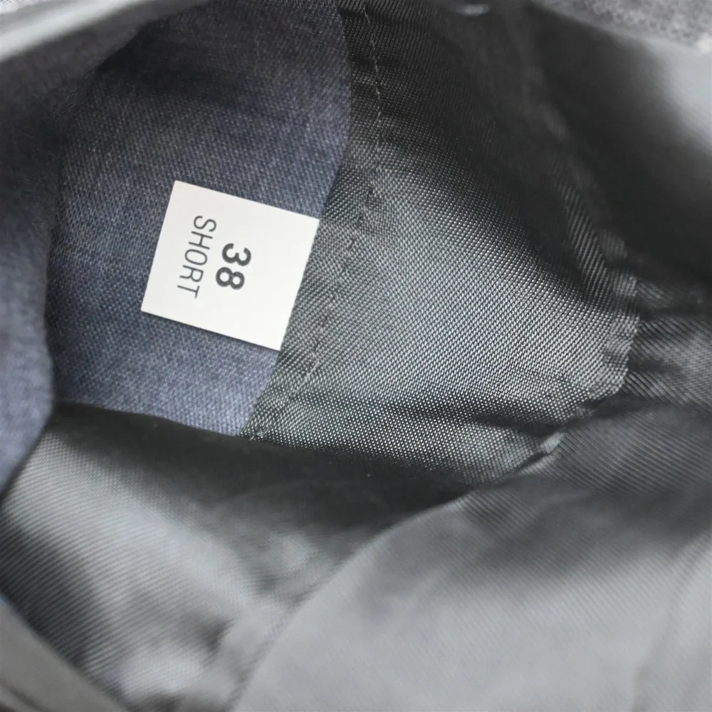 Vtg USA Made Double Breasted 38S 30x30 Gray Slub Check Mens Jacket Pants Suit